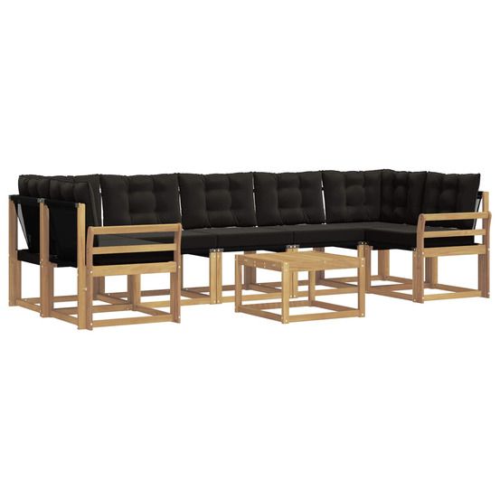 Ensemble de canapés d'extérieur 8 pc blanc et noir
