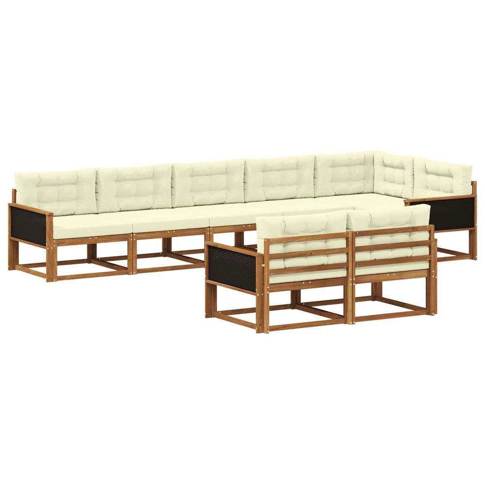 Ensemble de canapés d'extérieur 8 pc naturel et crème