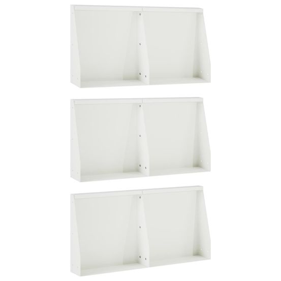 Mur de soutènement 6 pc 40 x 12 x 30 cm acier blanc