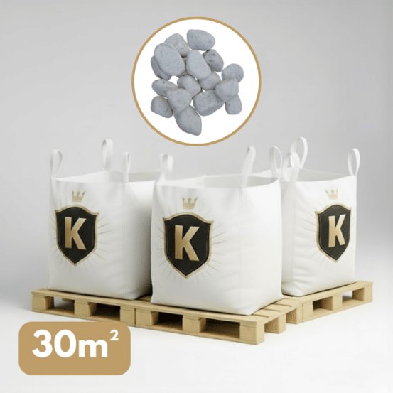 Galet blanc 60/100 mm – pack 3 big bag +/- 1,5t – 30 m²