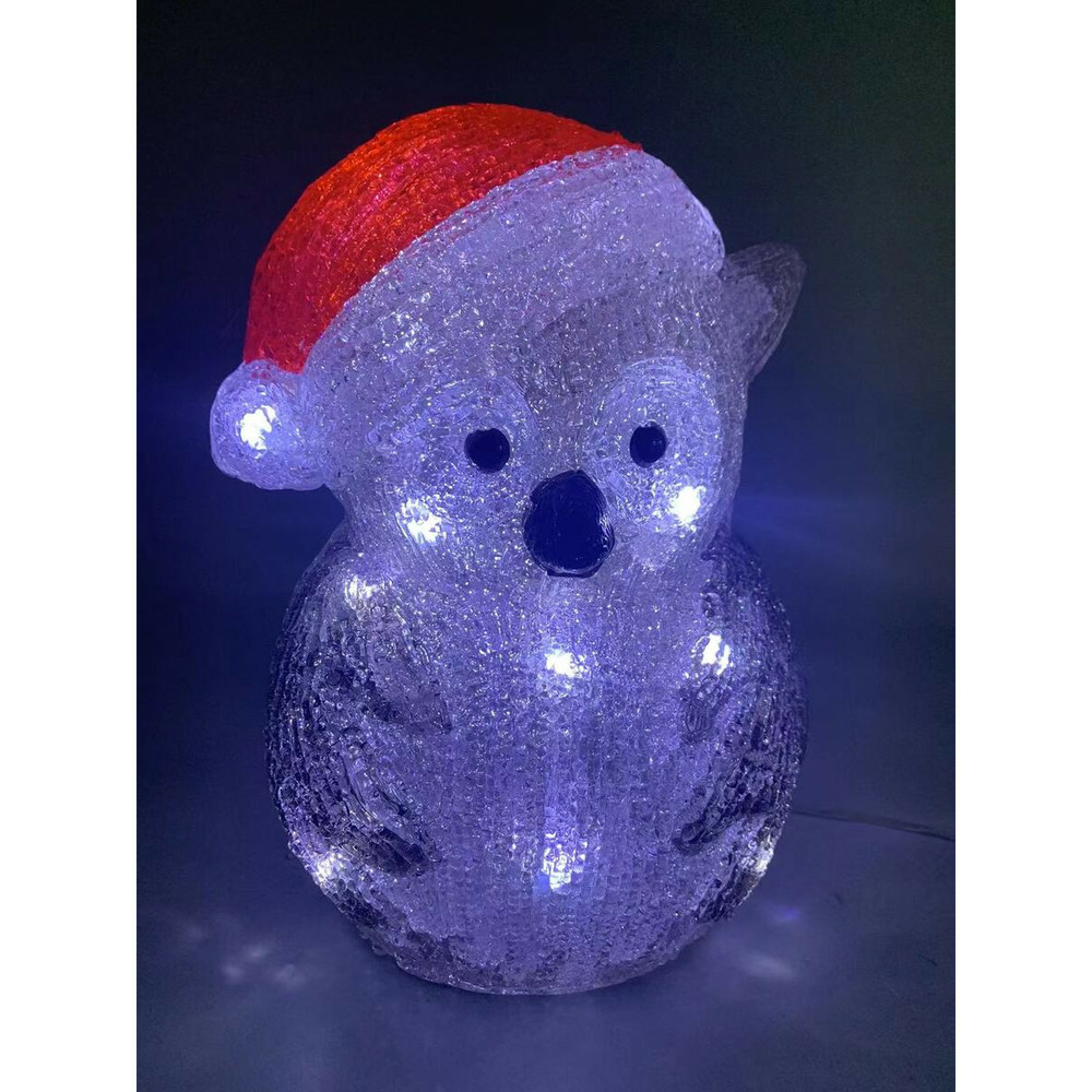 Déco lumineuse hibou 20 led blanc froid h 24.7 cm