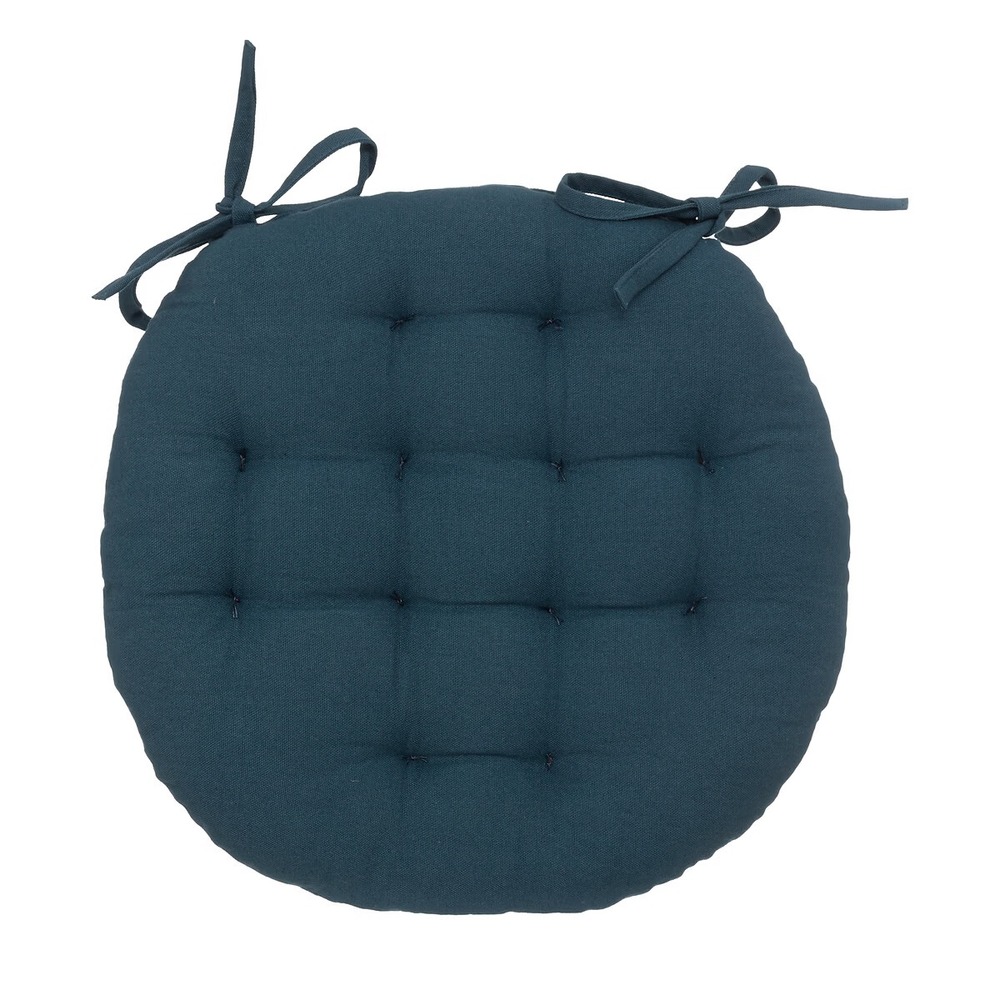 Galette de chaise ronde 38 cm bleu