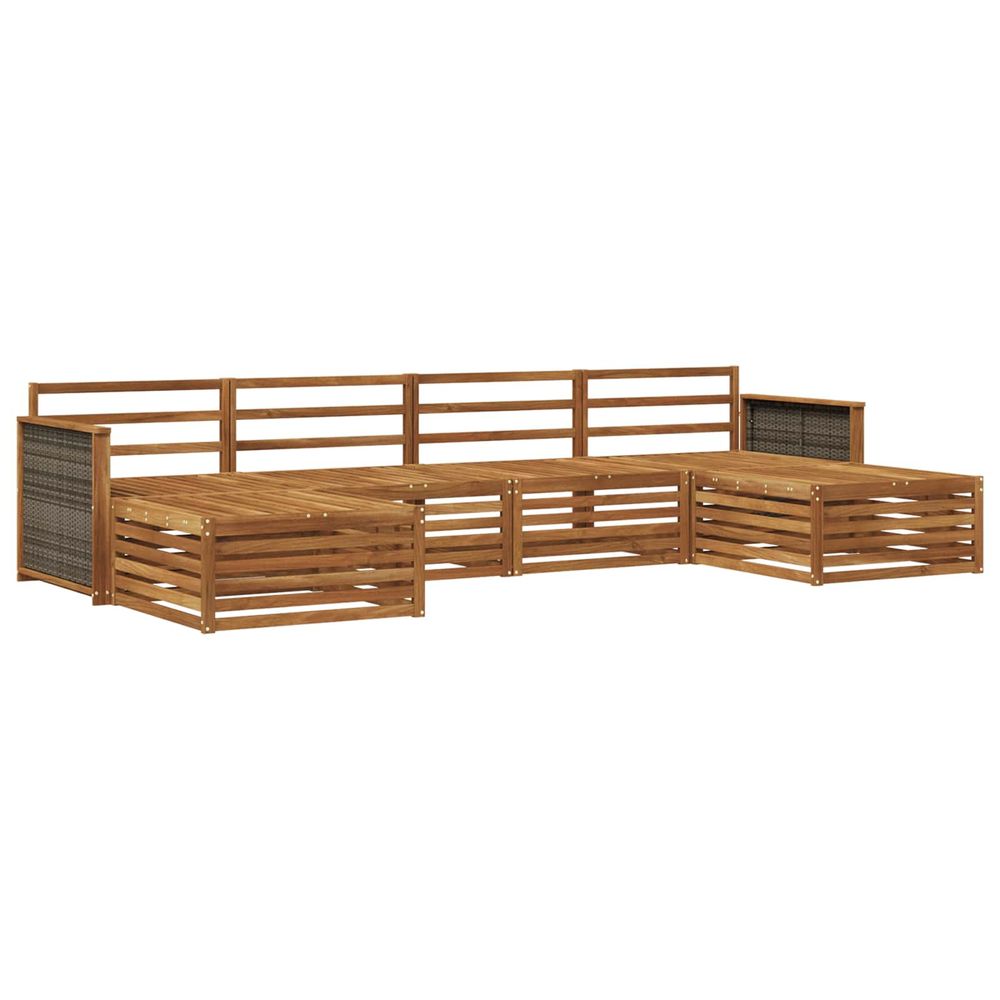 Ensemble de canapés d'extérieur 6 pc bois d'acacia massif
