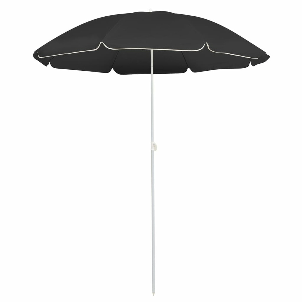 Parasol d'extérieur avec mât en acier 180 cm anthracite