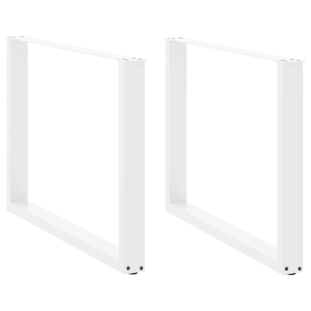 Pieds de table à manger en u 2 pièces blanc 100 x (72-73) cm acier