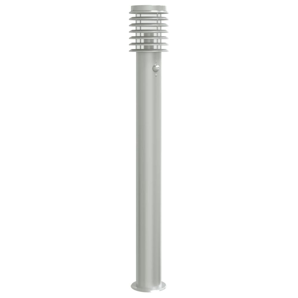 Lampadaire d'extérieur avec capteur argenté acier inoxydable