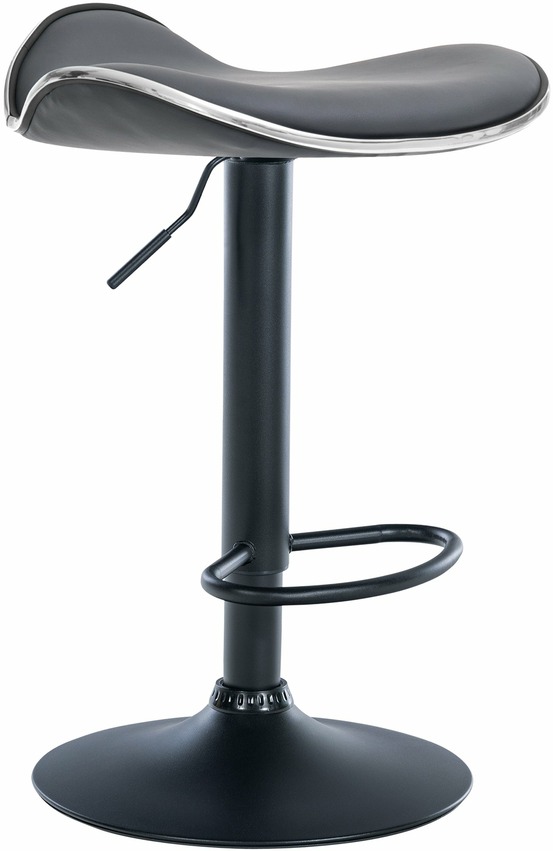 Tabouret de bar shanghai simili cuir noir