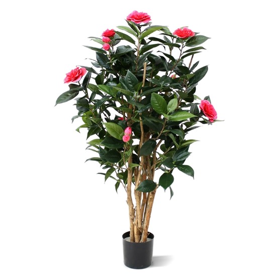 Camelia artificiel cerise deluxe de 100 cm