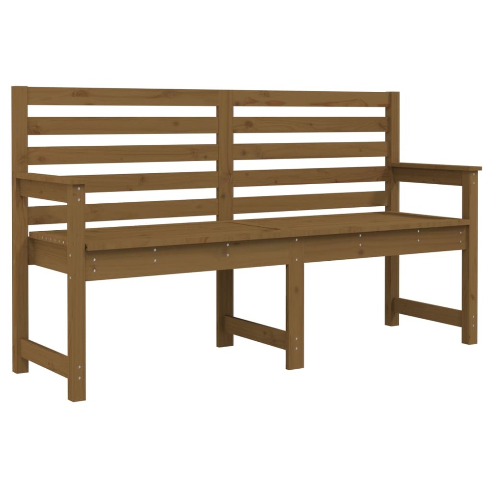 Banc de jardin meuble de patio d'extérieur terrasse 159,5 x 48 x 91,5 cm bois de pin massif marron miel