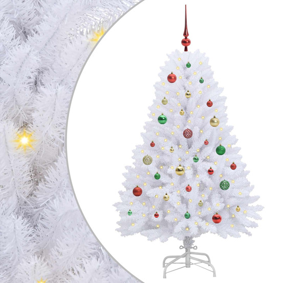 Sapin de noël artificiel à branches articulées blanc 150 cm