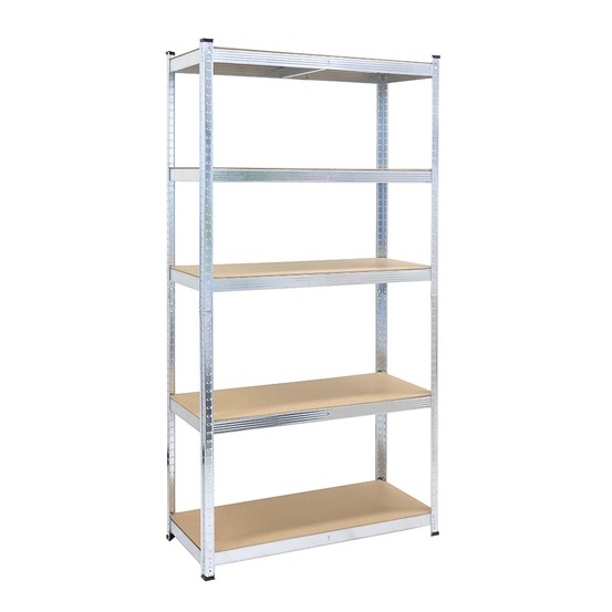 Étagère argentée à 5 niveaux - meuble de rangement 180 x 90 x 40 cm