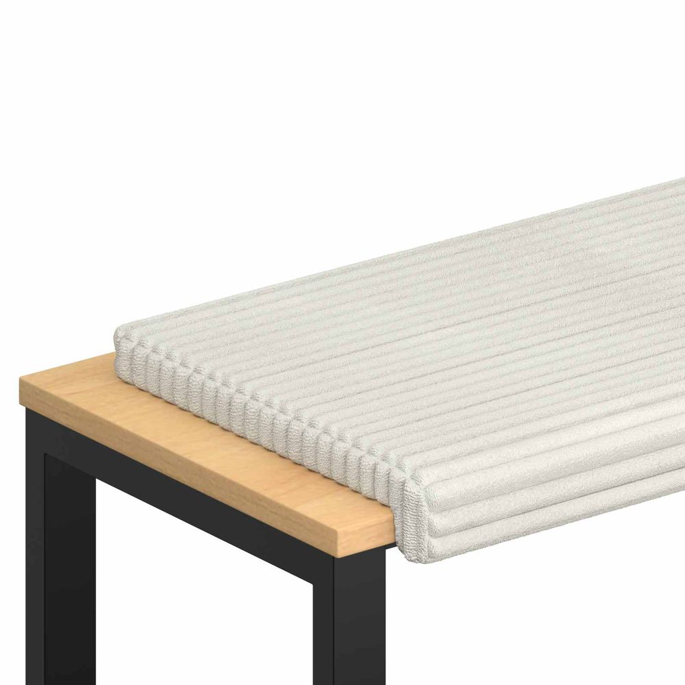Coussin de banc velours côtelé en peluche crème