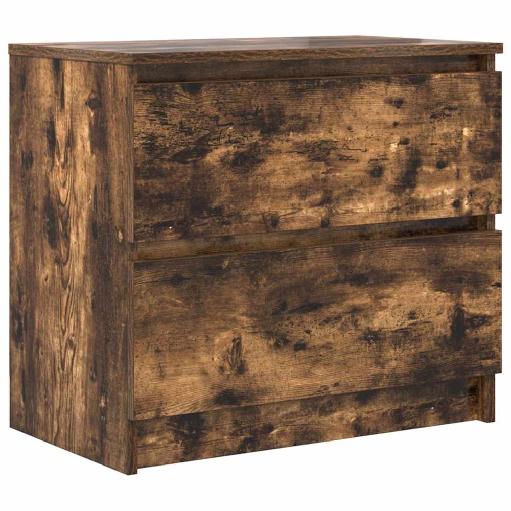 Meuble tv chêne fumé 60x35x54 cm bois d'ingénierie