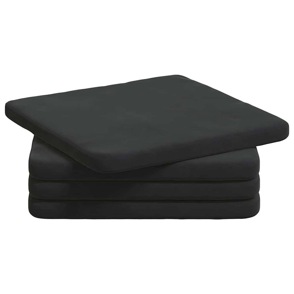 Coussins de siège 4 pc velours noir 40 x 40 x 3 cm