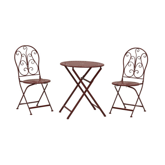 Table et chaises de jardin en métal laqué