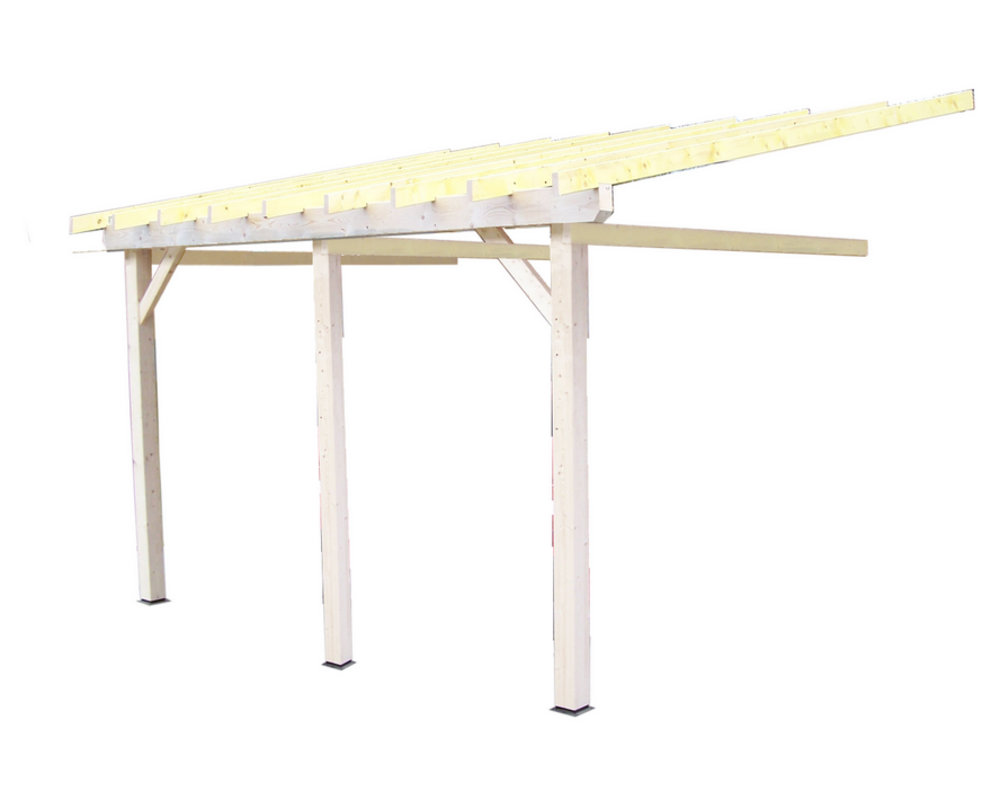 Habrita carport monopente mural avec préparation pour couverture légère 3. 90 x 5. 86 m - am4563stl