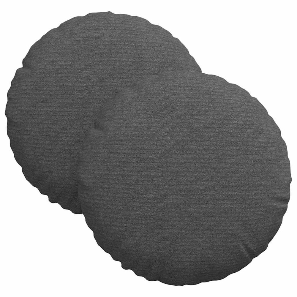 Coussins de siège 2 pcs gris foncé ø 30 cm