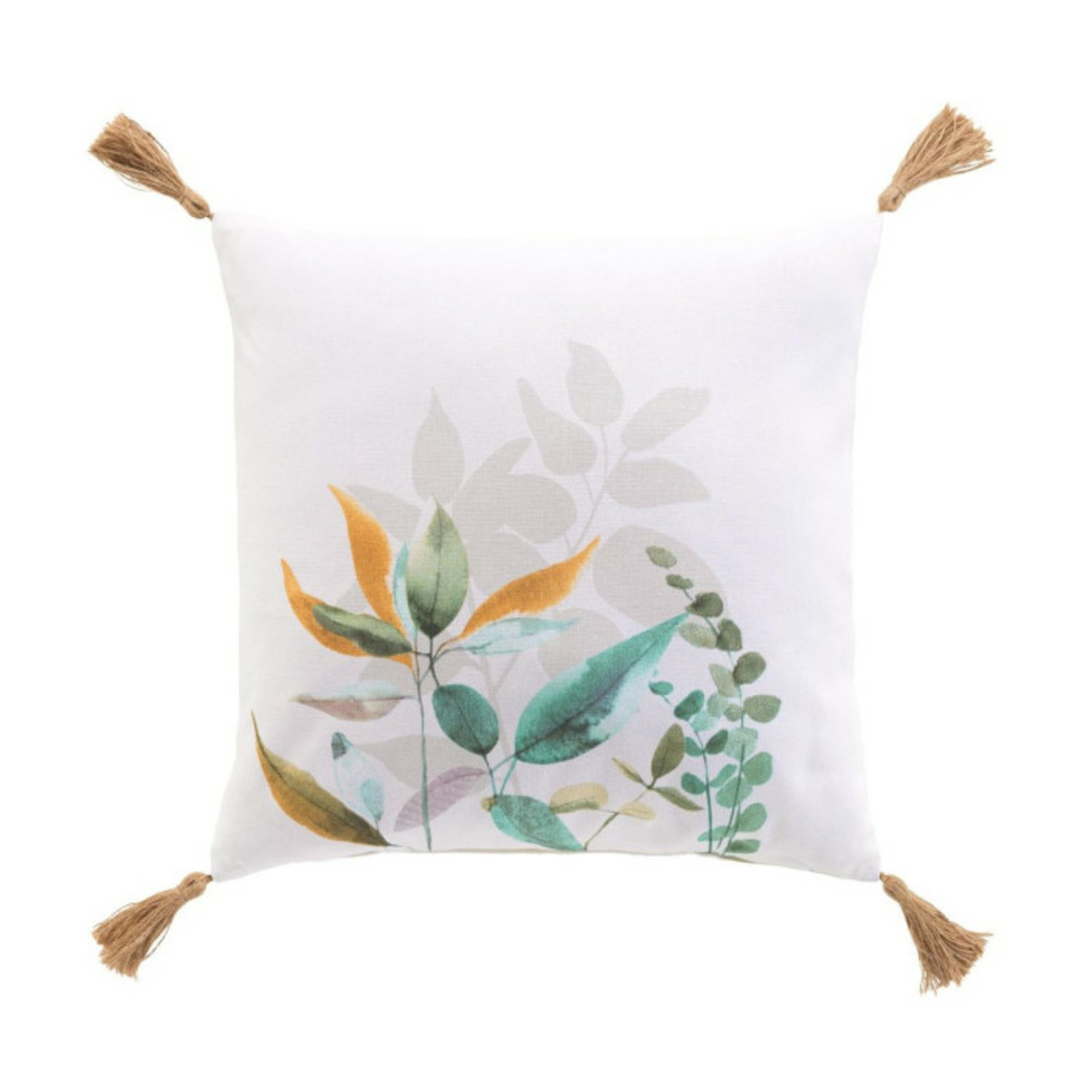 Coussin déco à pompons 