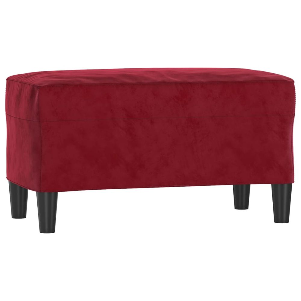 Banc rouge bordeaux 70x35x41 cm velours
