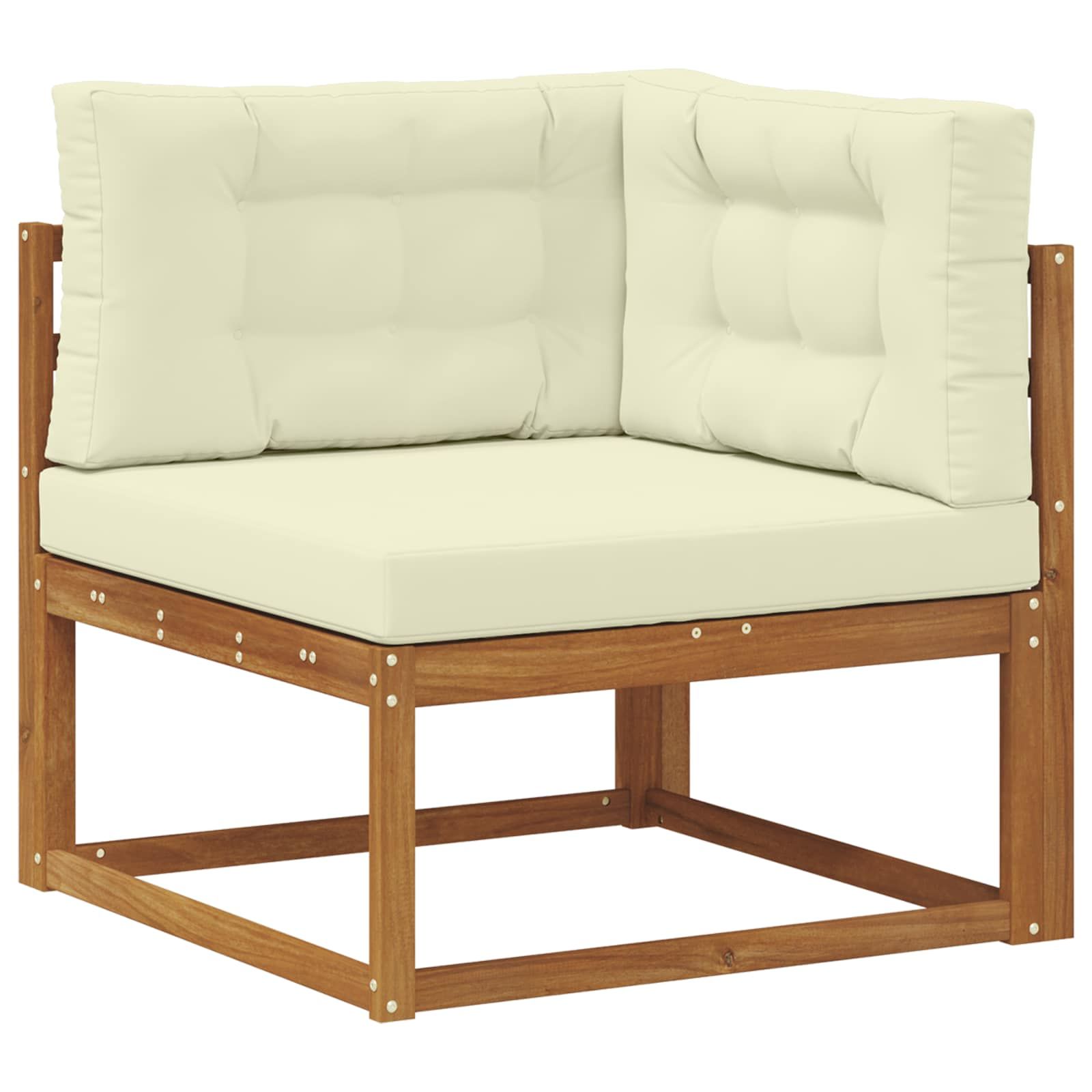 Canapé d'angle extérieur bois d'acacia massif naturel