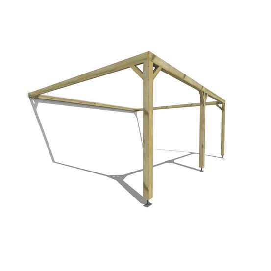 Pergola bois • 6m x 5m • adossée • cadre simple • livraison comprise