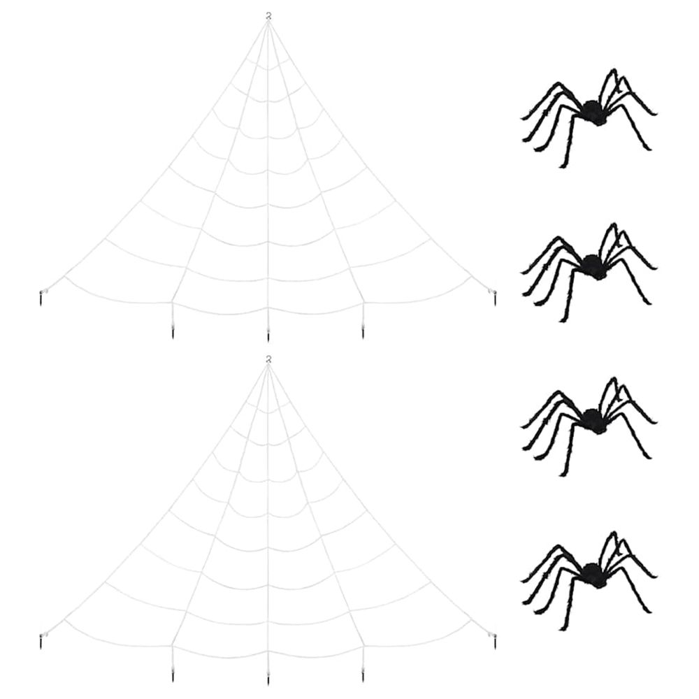 Décoration d'araignée d'halloween avec toiles 4 pc 150 cm