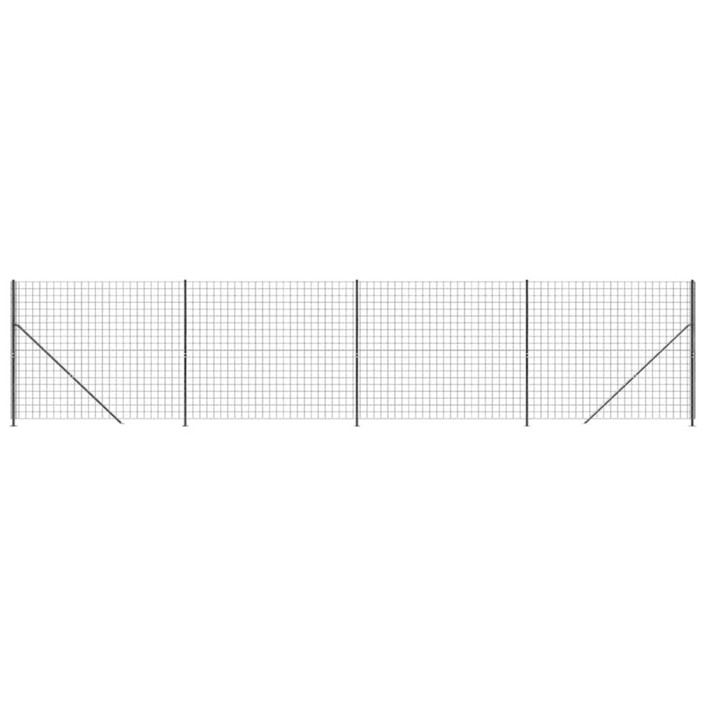 Clôture en treillis métallique avec bride anthracite 2x10 m