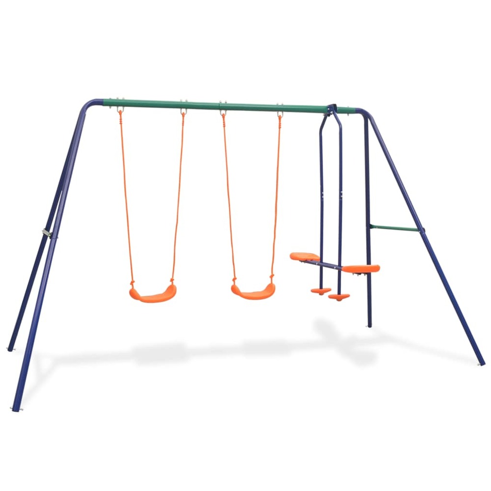 Ensemble de balançoires avec 4 sièges orange