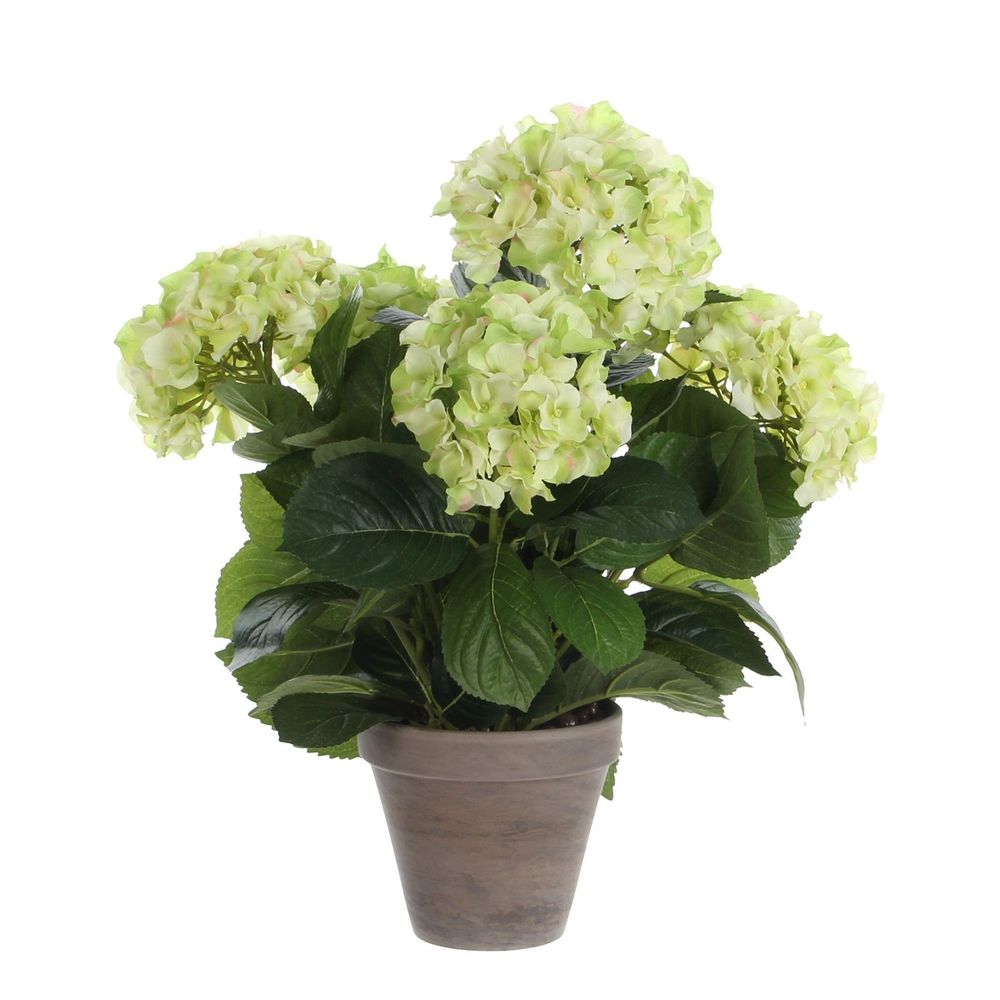 Mica decorations plante artificielle hortensia - h45 x ø45 cm - vert