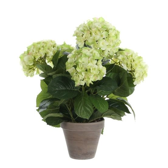 Mica decorations plante artificielle hortensia - h45 x ø45 cm - vert