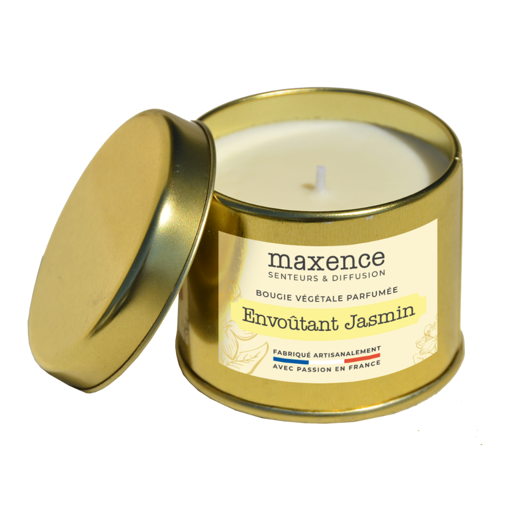 Bougie parfumée cire végétale de soja - envoûtant jasmin