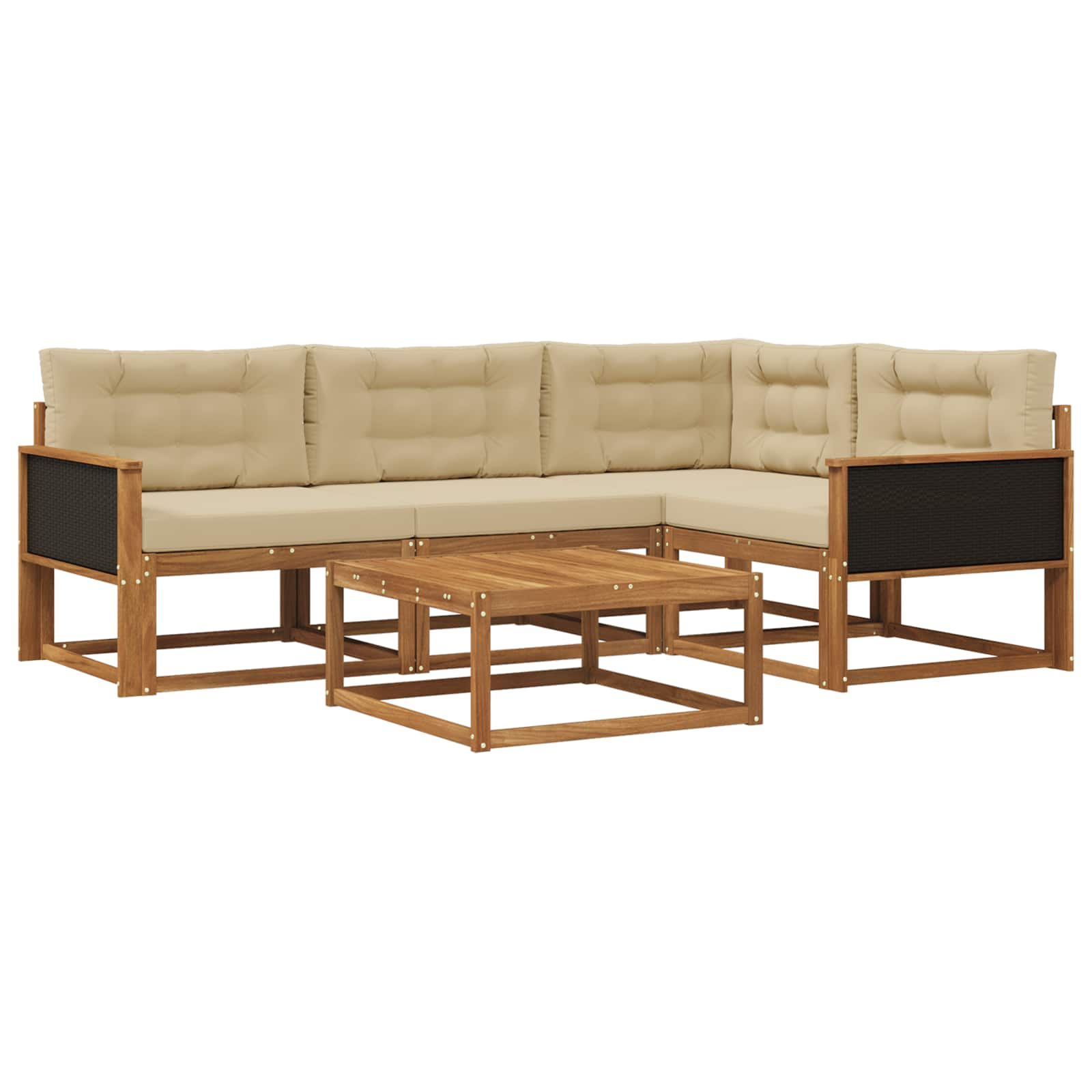 Ensemble de canapés d'extérieur 5 pcs naturel et beige