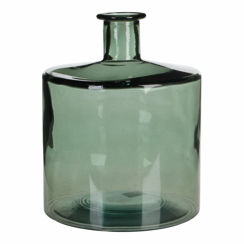 Mica decorations - vase bouteille en verre recyclé vert h26