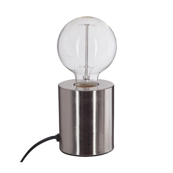 Lampe socle en métal argent h 10.5 cm
