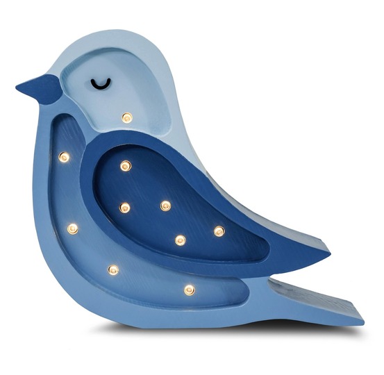 Lampe veilleuse oiseau bleu denim