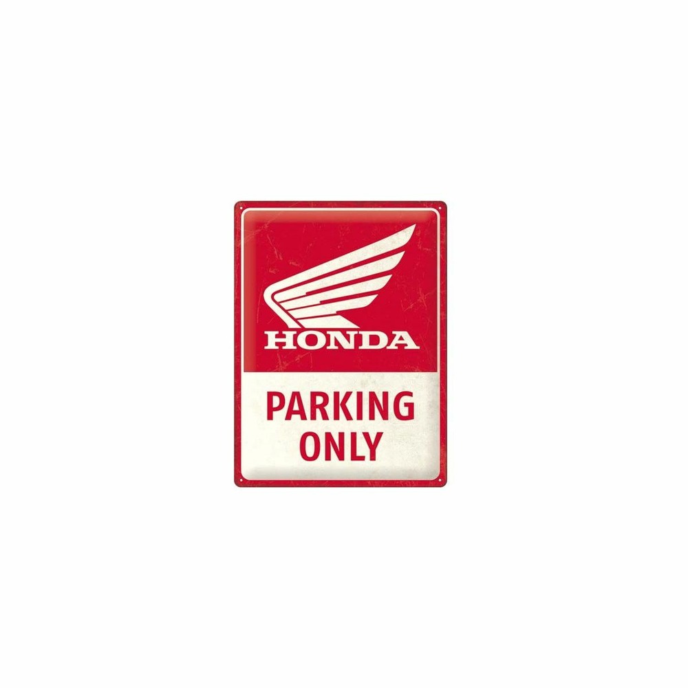 Plaque décorative en métal en relief 40 x 30 cm honda mc - parking only