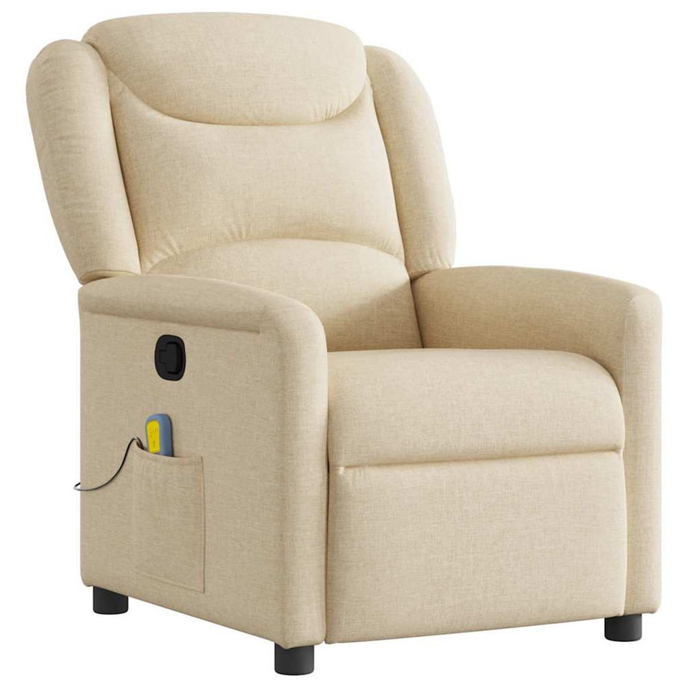 Fauteuil de massage inclinable crème tissu