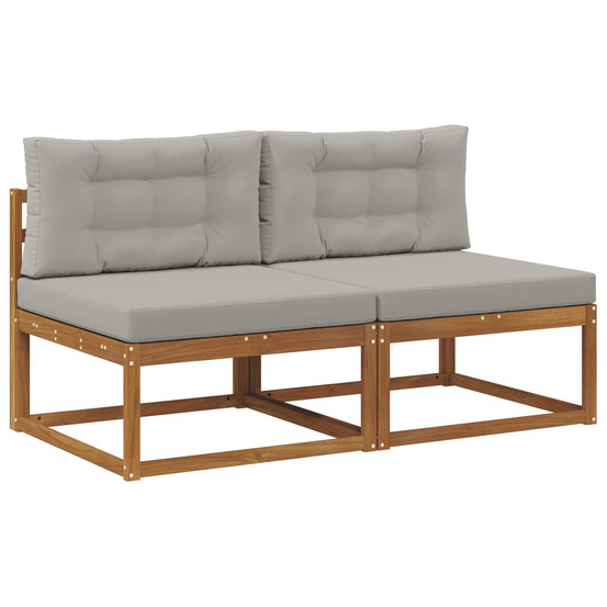 Sofa de milieu extérieur avec coussin 2 pièce naturel