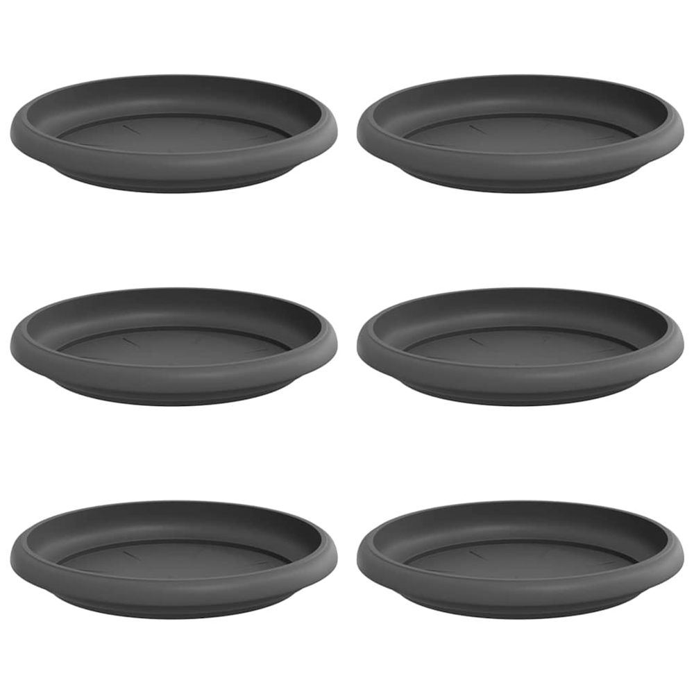 Plateau à fleurs rond 6 pc noir ø 15,5 x 2 cm plastique