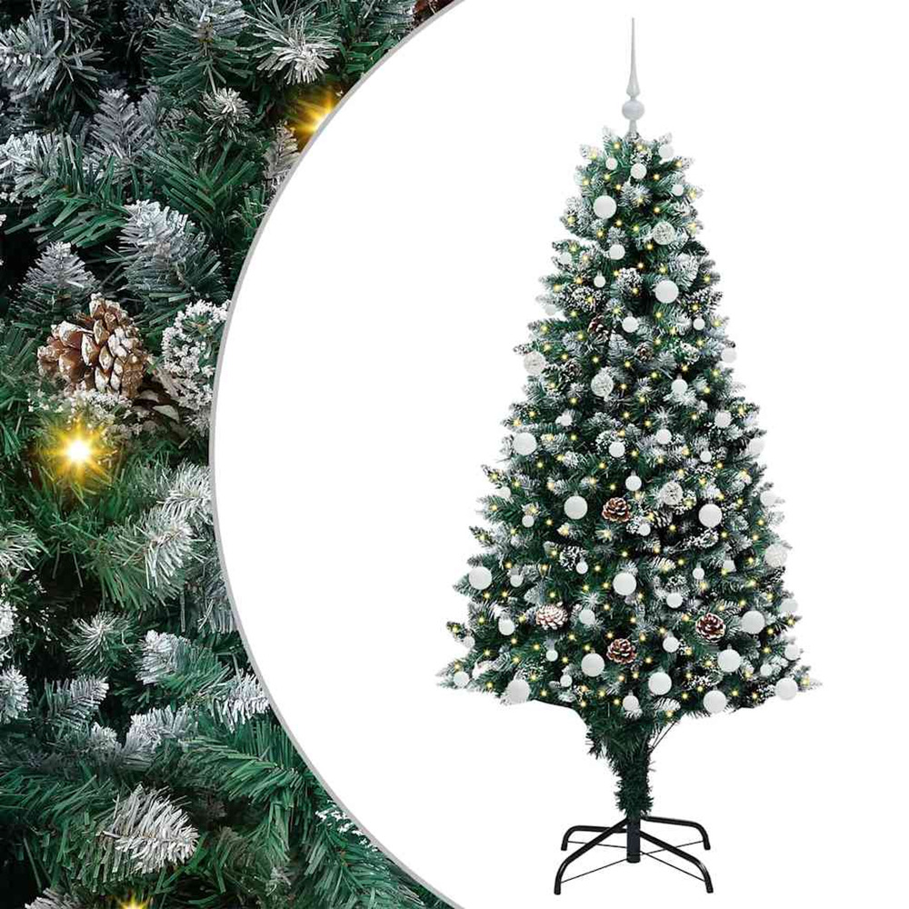 Sapin de noël artificiel vert 180 cm pvc, acier et plastique