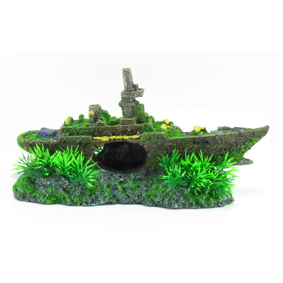 Épave de sous marin moza, taille: 23 x 7 x 12 cm, décoration aquarium.