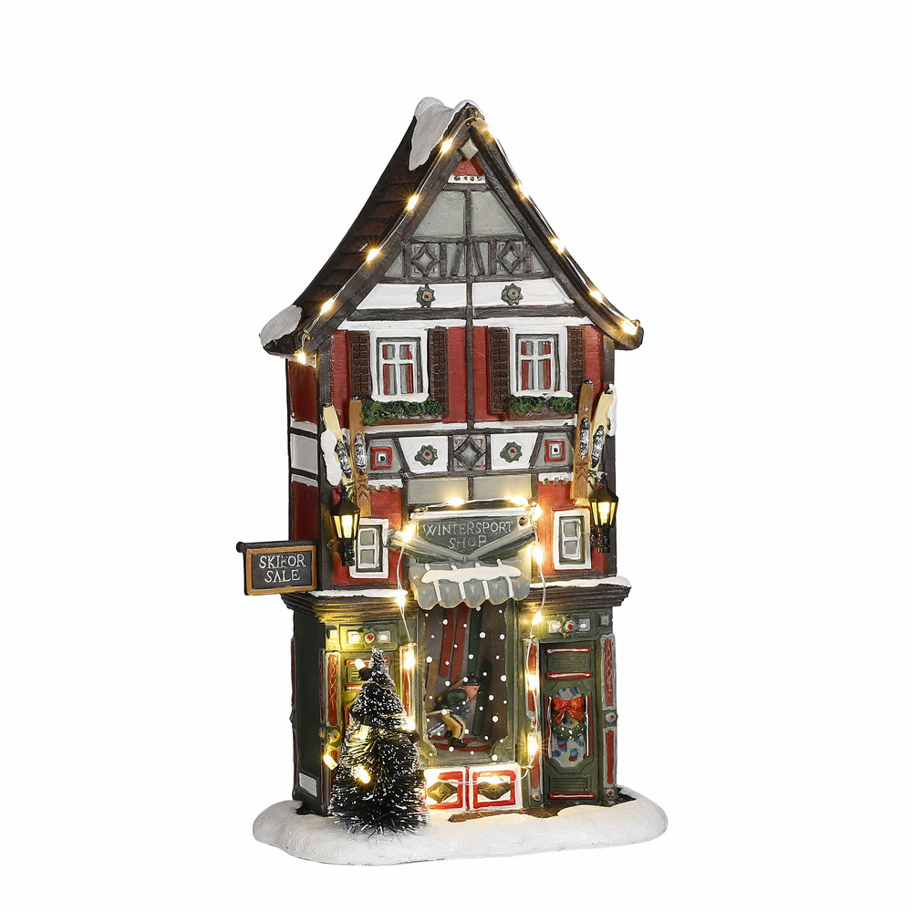 Luville - village de noël miniature magasin de sports d'hiver h28