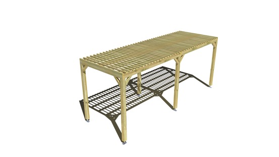 Pergola bois • 6m x 2m • indépendante • sens largeur • lattage bois • livraison comprise