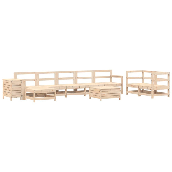 Salon de jardin 10 pcs bois de pin massif