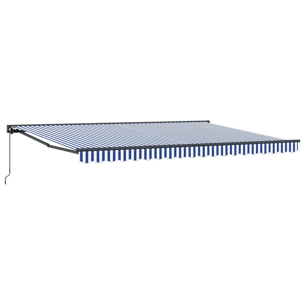 Cadre d'auvent bleu et blanc 450 × 300 cm