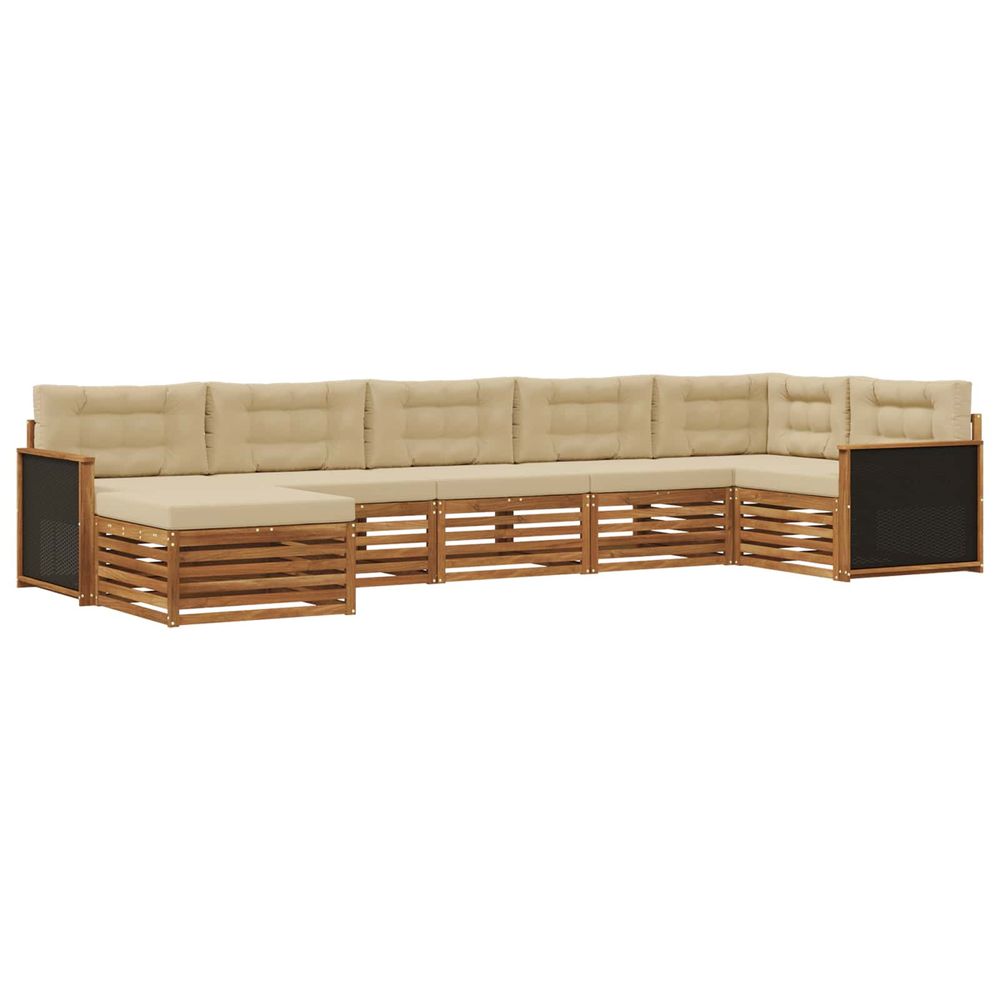 Ensemble de canapés d'extérieur 7 pc naturel et beige