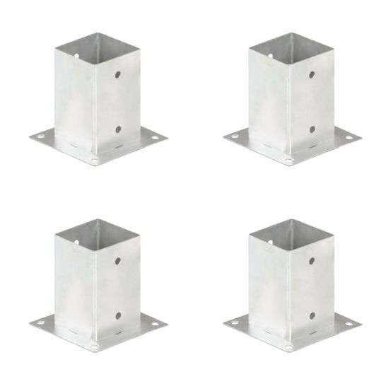 Ancres de poteau 4 pcs métal galvanisé 91 mm