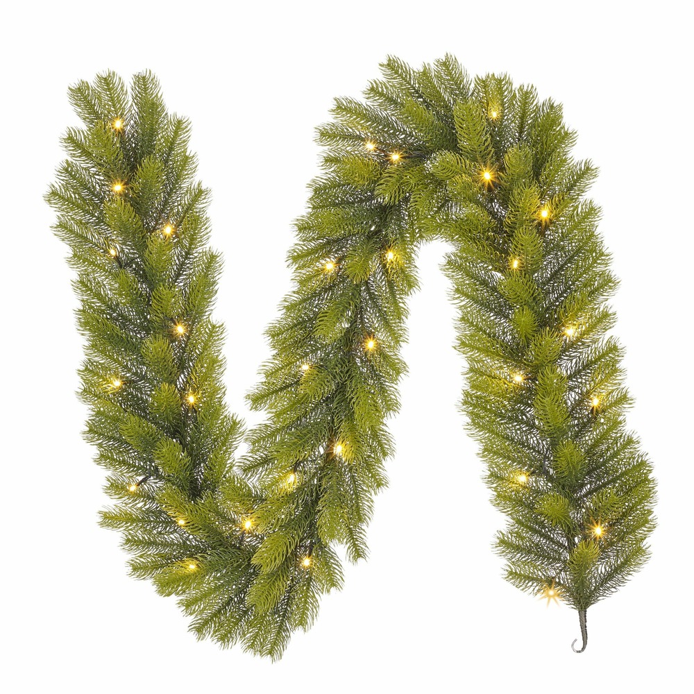 Black box trees nagoya guirlande de noël avec éclairage led - l180 x ø20 cm - vert