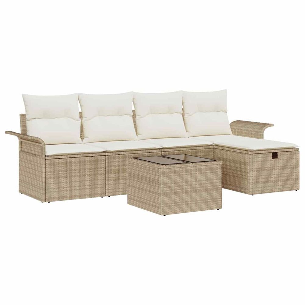 Ensemble de canapé de jardin 6 pc poly rotin