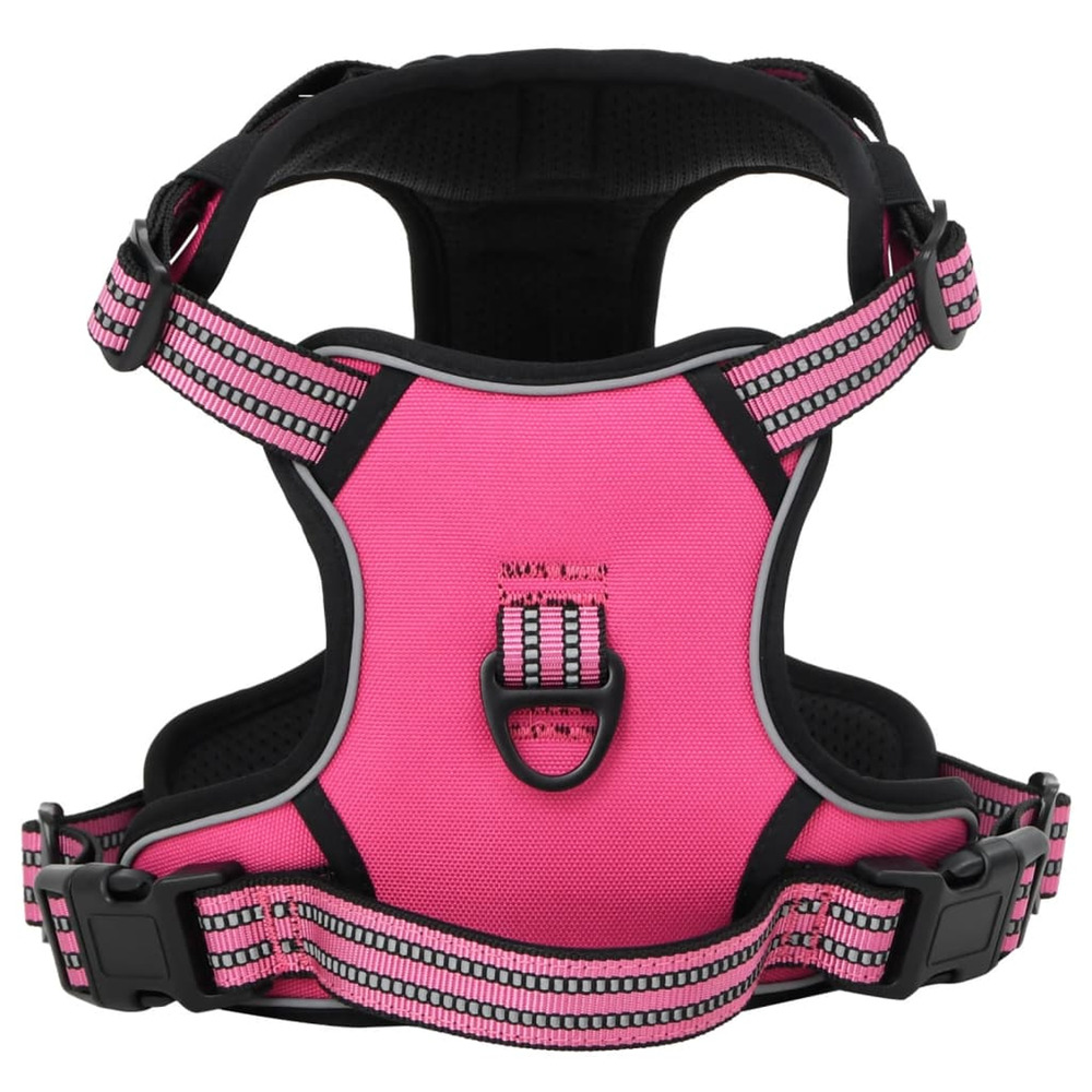 Harnais pour chien avec laisse et collier réglables rose m